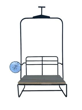 Metal Ski Lift Shelf Decor in Black
